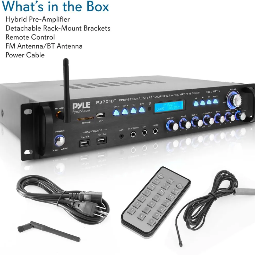 Bluetooth Amplifier Receiver 3000W Wireless Streaming Multi-Channel Audio