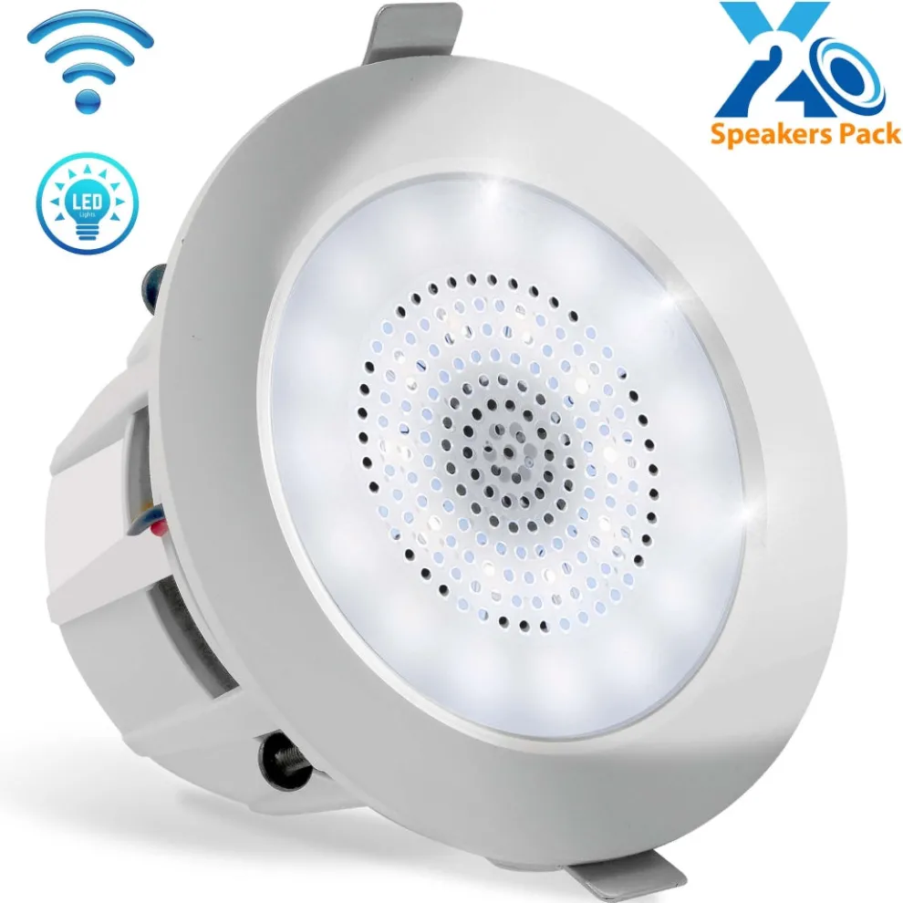 Bluetooth Ceiling Speakers 160W LED Lights Aluminum Frame