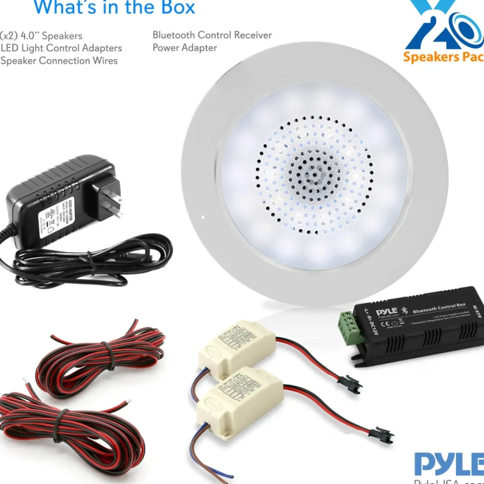 Bluetooth Ceiling Speakers 160W LED Lights Aluminum Frame