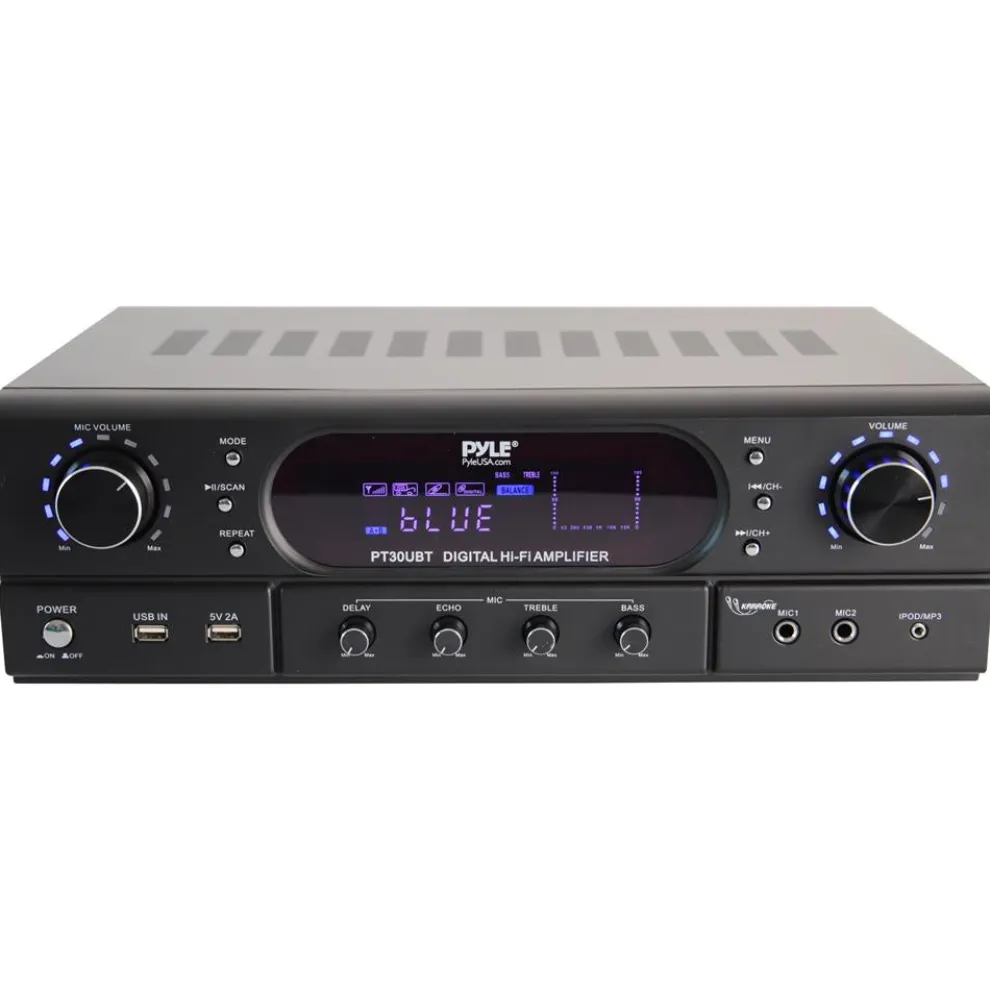 Bluetooth Home Theater Receiver - 180W, Dual Channel, USB/FM, LED Display