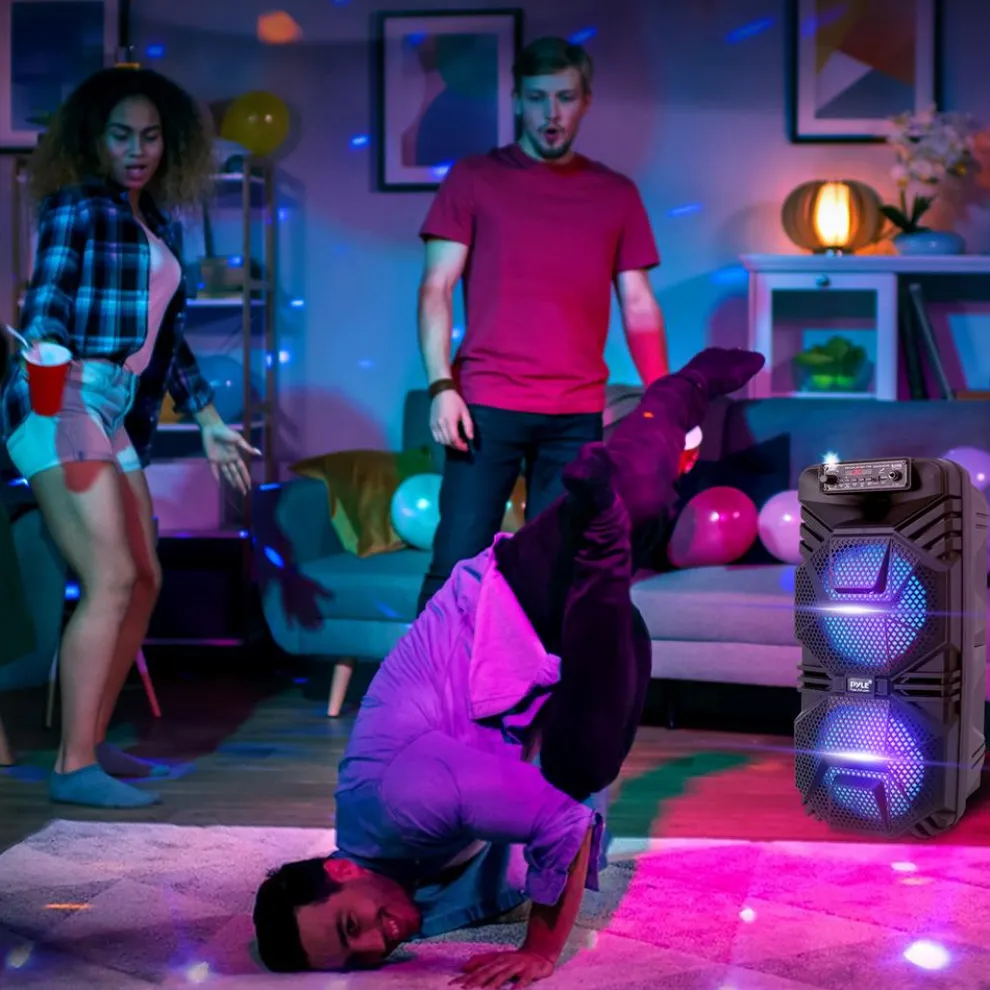 Bluetooth PA Speaker 600W Rechargeable Dual 8