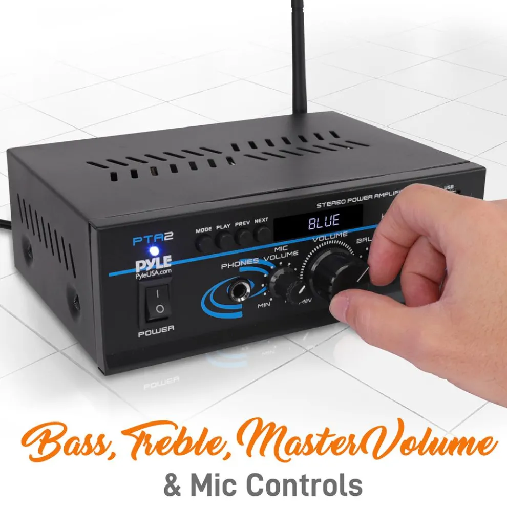 Bluetooth Stereo Amplifier 2x40W USB/SD/FM/AUX Inputs, Remote Control