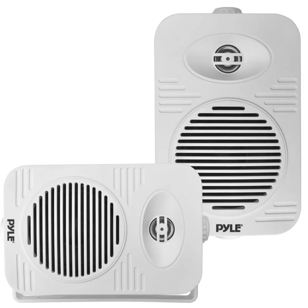 Bluetooth Waterproof Speakers 300W 4" 2-Way Polymer Tweeter White