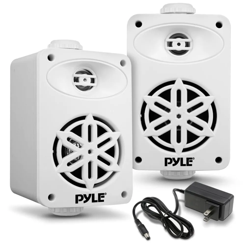 Bluetooth Waterproof Speakers 200W 3.5" 2-Way Polymer Tweeter White