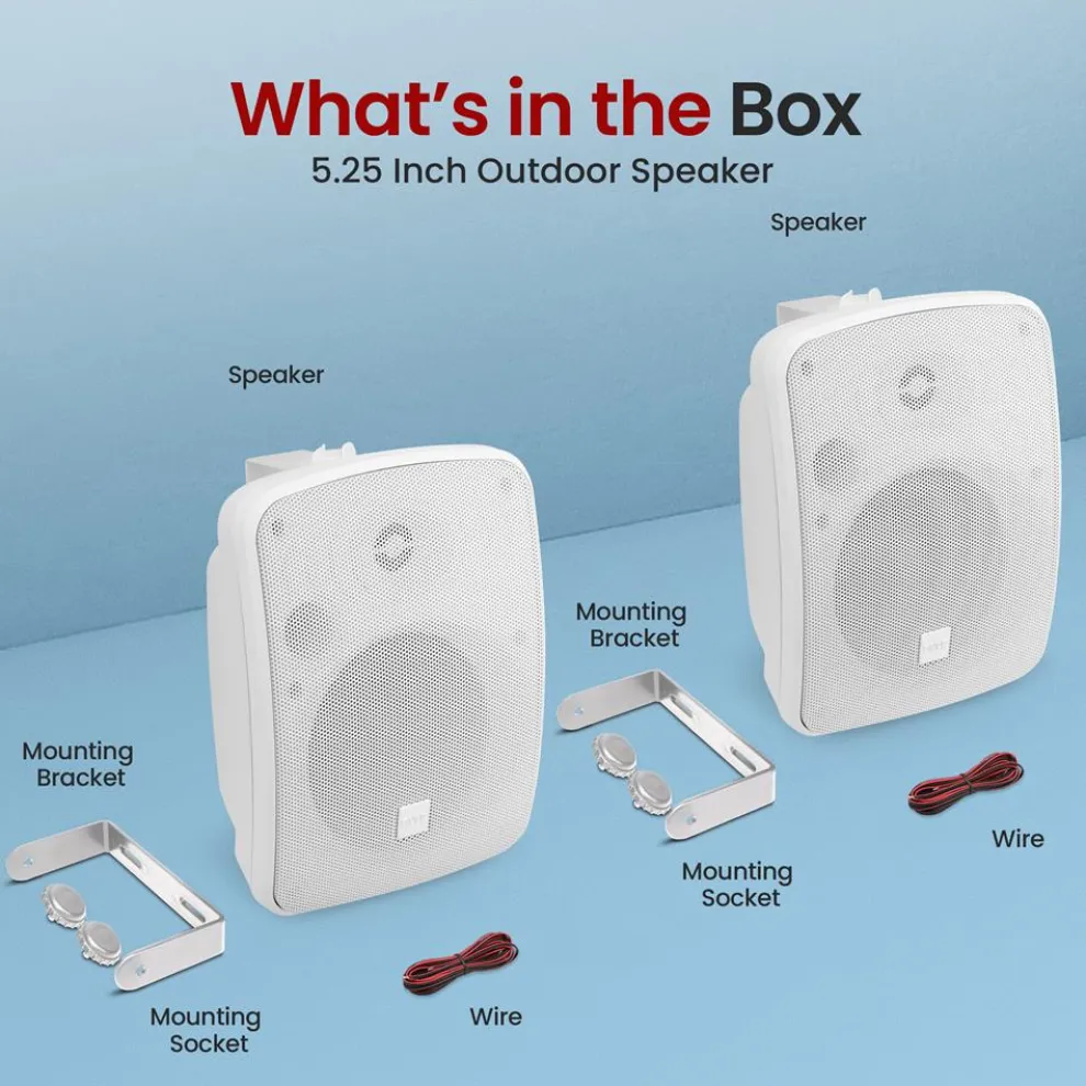Bluetooth Waterproof Speakers 600W Marine Grade White