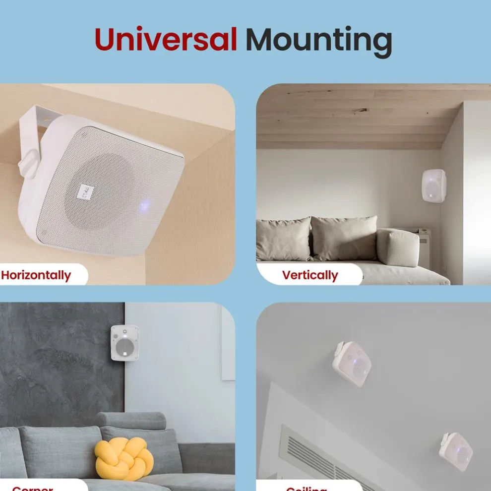 Bluetooth Waterproof Speakers 600W Marine Grade White