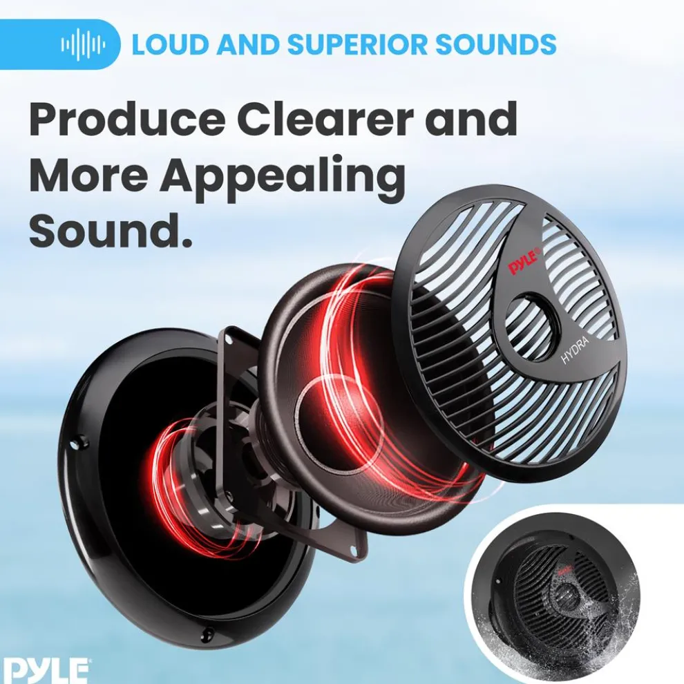 Boat Bluetooth Marine Stereo - Hands-Free Calling, Double DIN, LCD Display