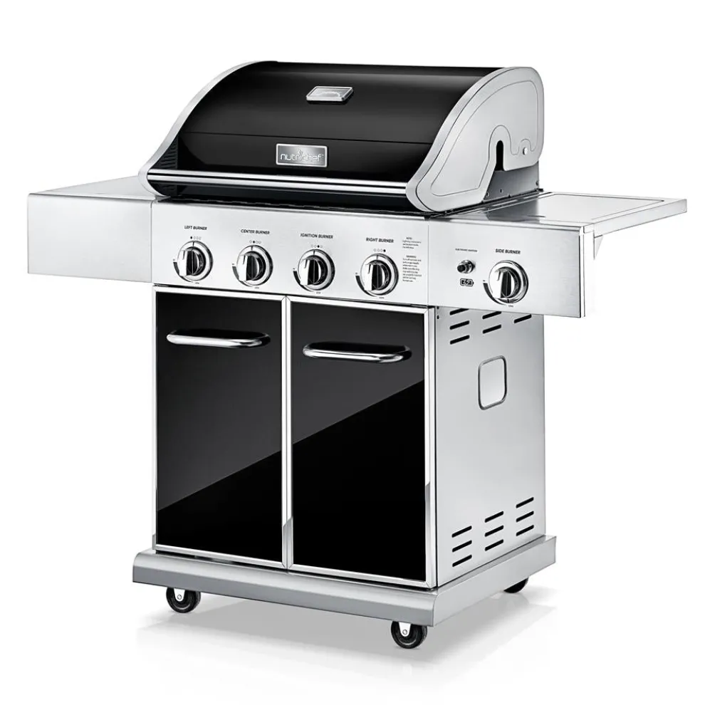 5-Burner Propane Gas Grill, 52,000 BTU, Stainless Steel, Easy Clean