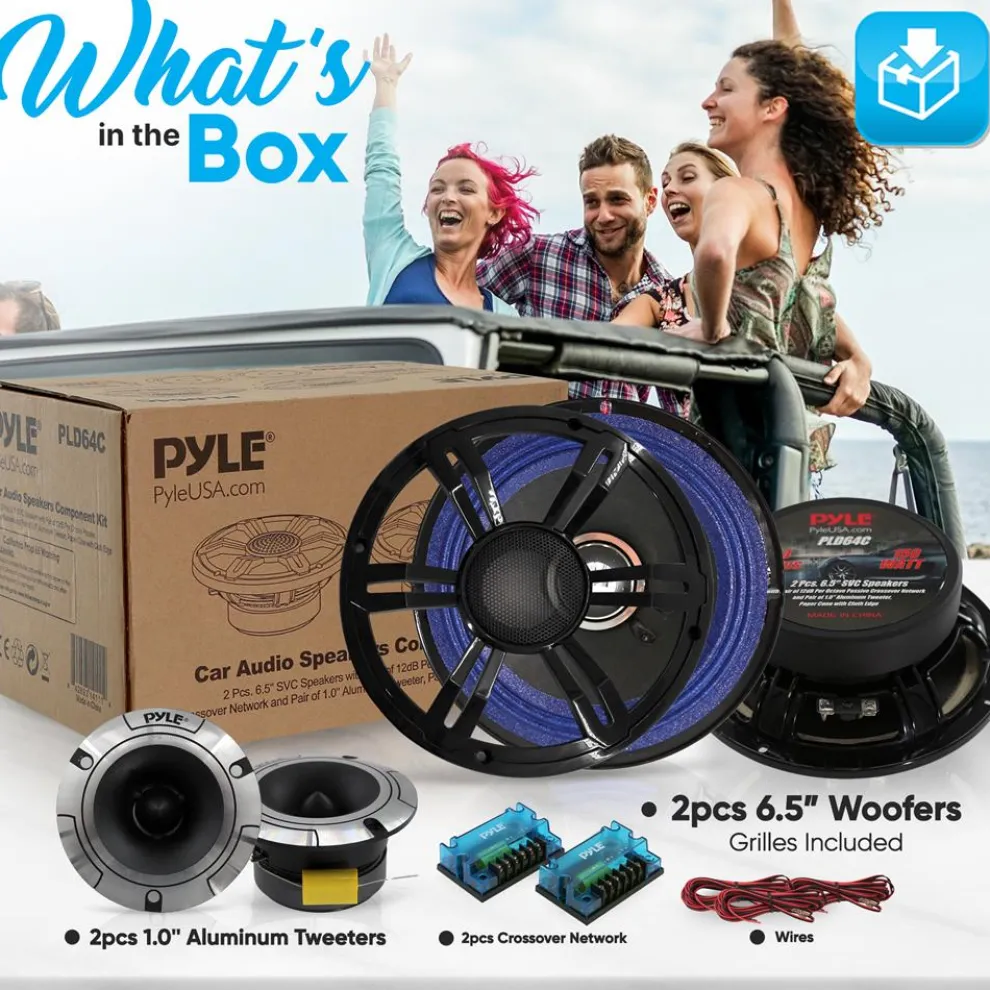 Car Audio Speakers Kit, Low Distortion, 6.5