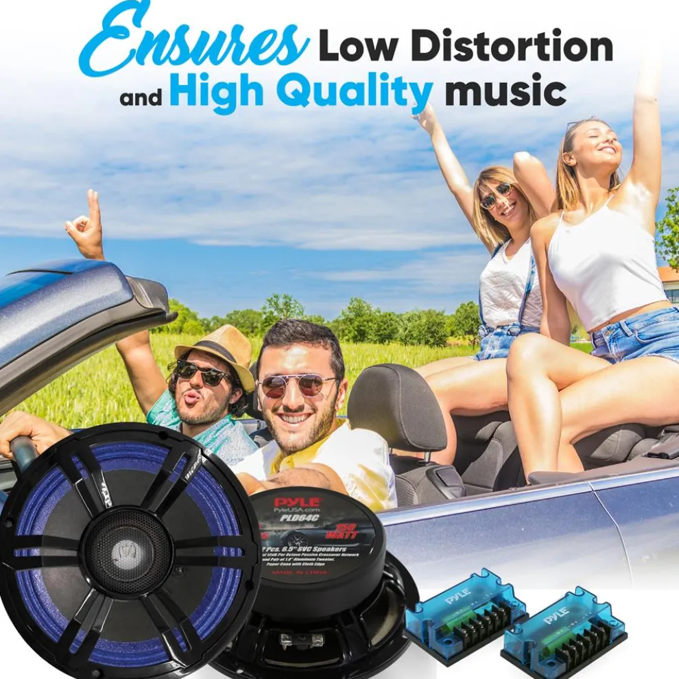 Car Audio Speakers Kit, Low Distortion, 6.5
