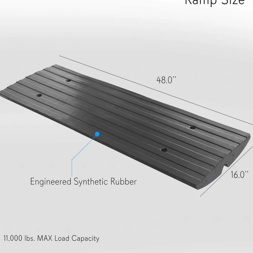 Car Driveway Ramps 3-Pack, Heavy Duty Rubber, 12ft Length, Waterproof