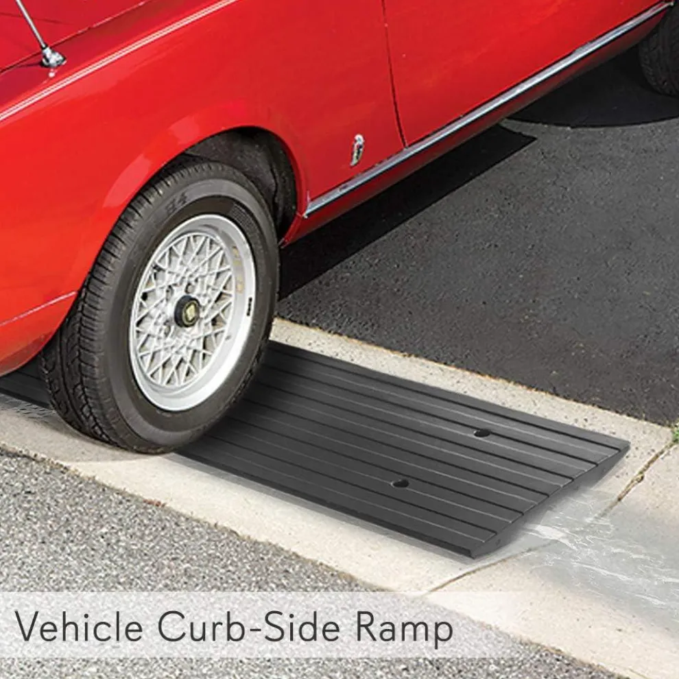 Car Driveway Ramps 3-Pack, Heavy Duty Rubber, 12ft Length, Waterproof