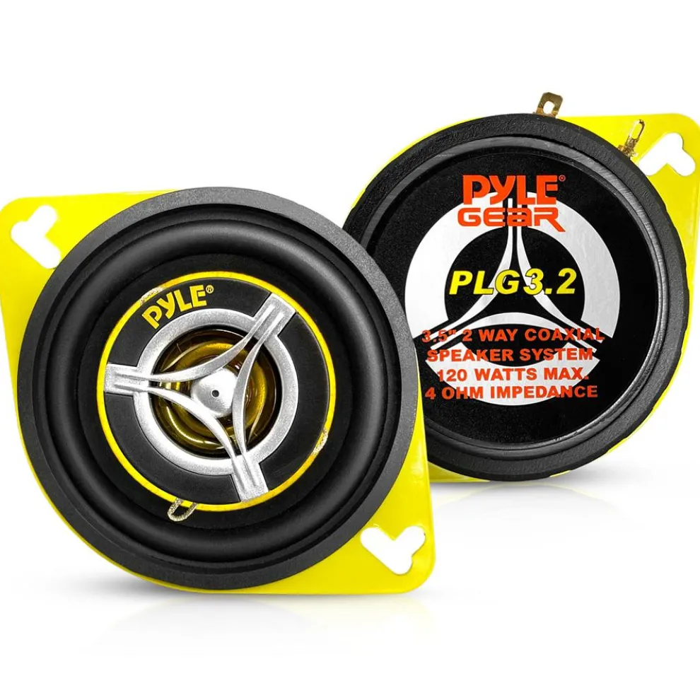 Car Speaker System 120W 3.5" Yellow Cone 4 Ohm 20oz Magnet