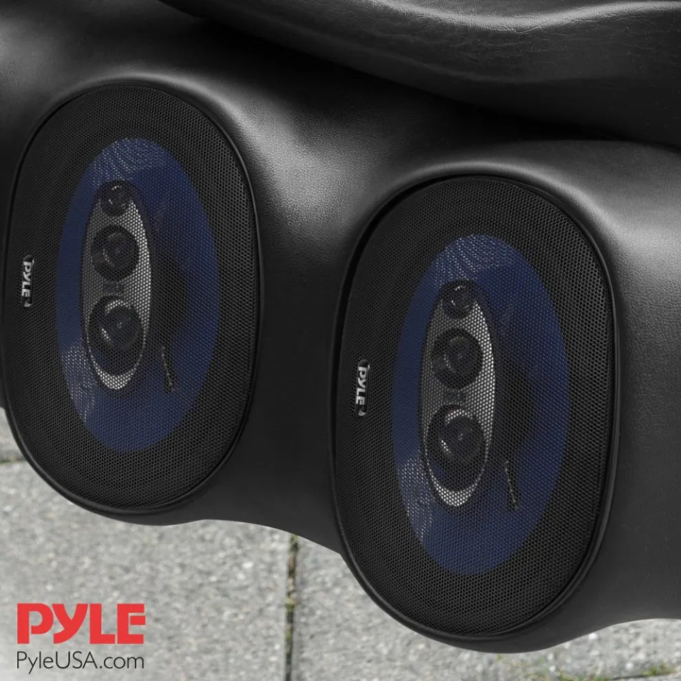 Car Speakers 500W 4-Way Butyl Rubber Surround Blue Pair