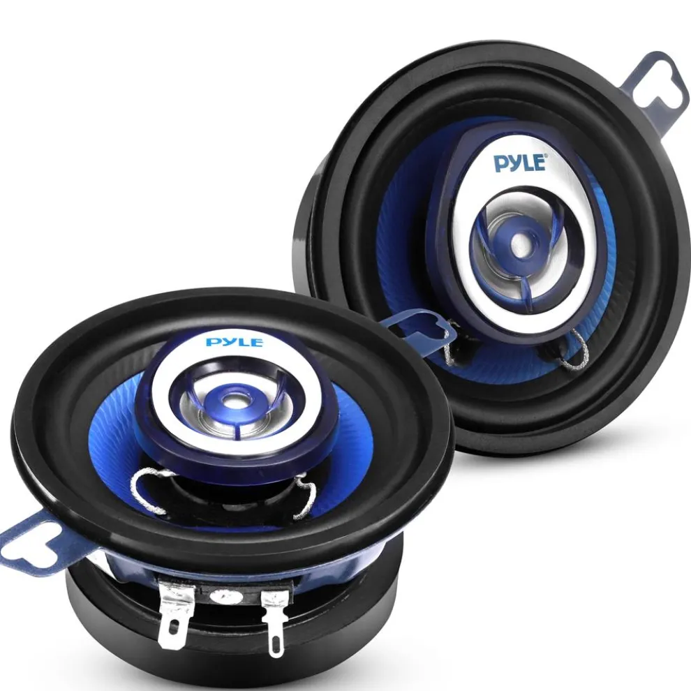 Car Stereo Speakers 120W Low Distortion Blue Poly Cone 3.5" Pair