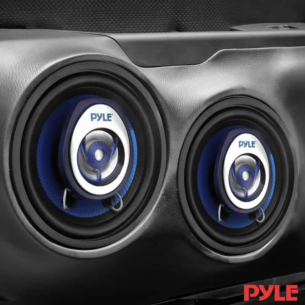 Car Stereo Speakers 120W Low Distortion Blue Poly Cone 3.5