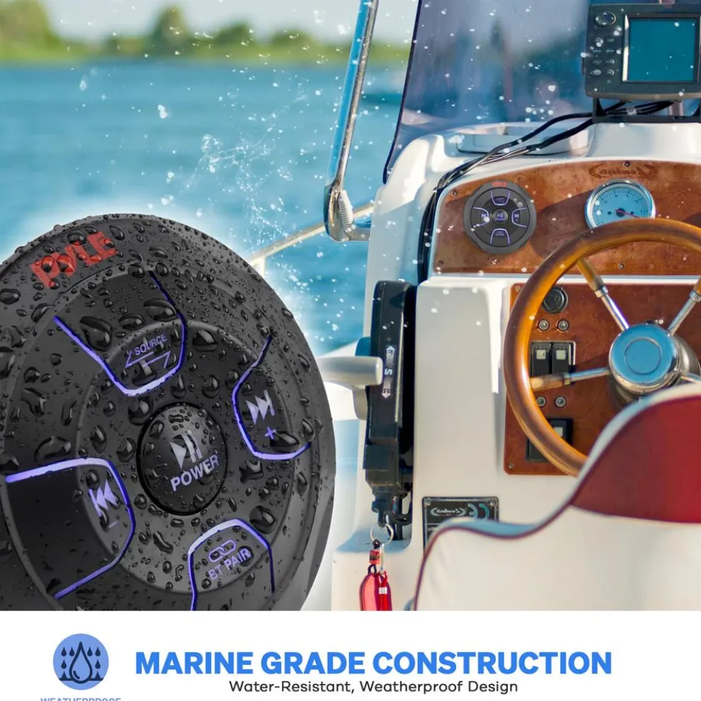 Car Wireless Bluetooth Audio Controller - Waterproof Marine Receiver Remote