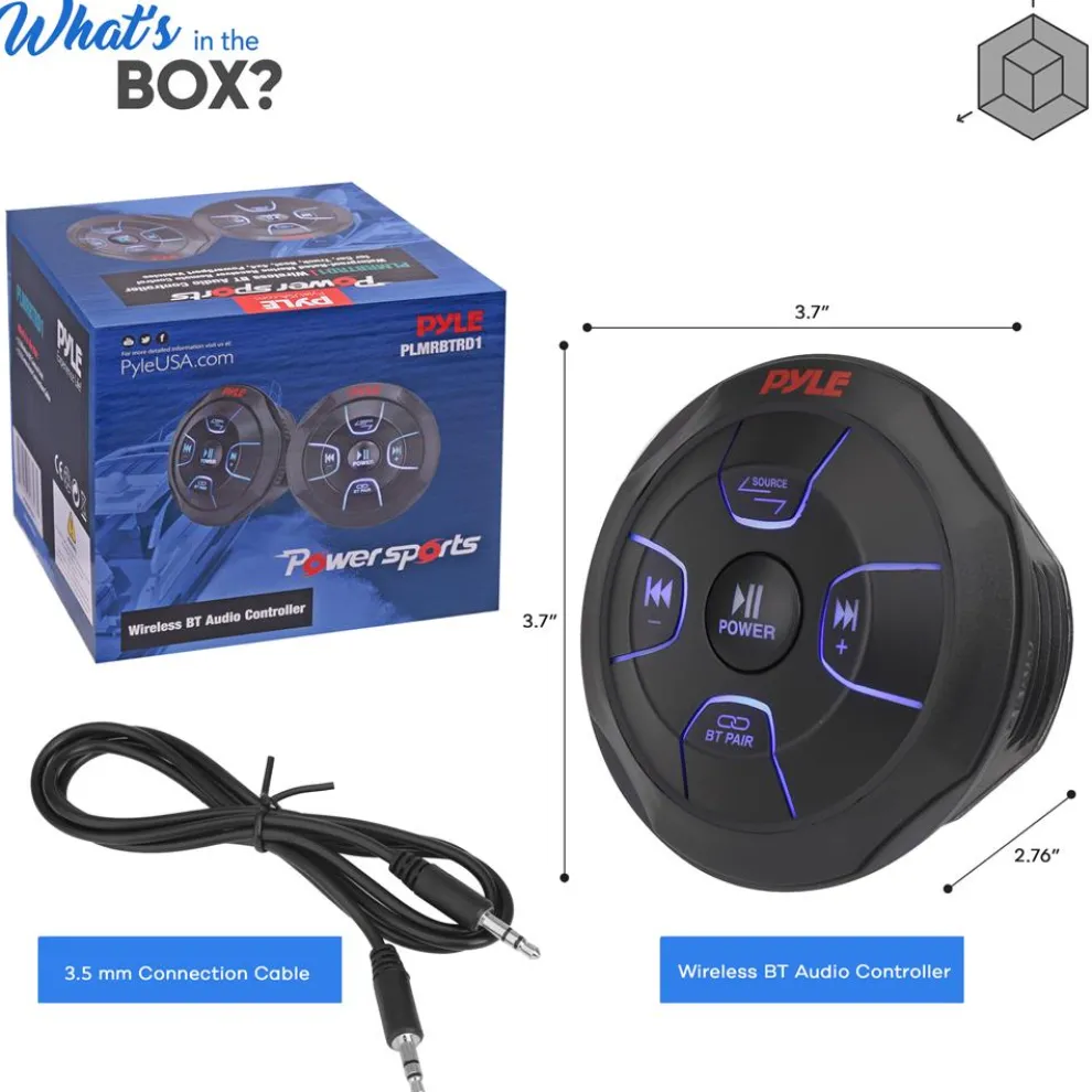 Car Wireless Bluetooth Audio Controller - Waterproof Marine Receiver Remote