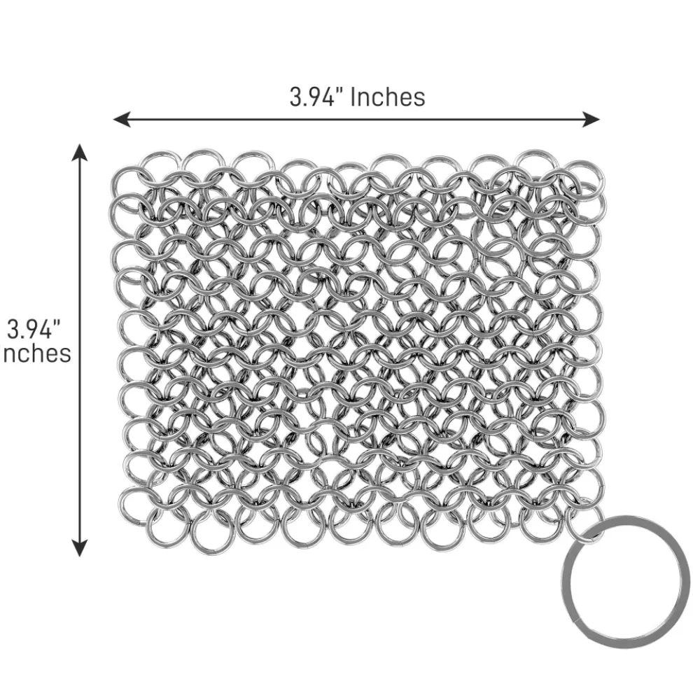 Cast Iron Cleaner - Cuts Cleaning Time - Stainless Steel Chainmail
