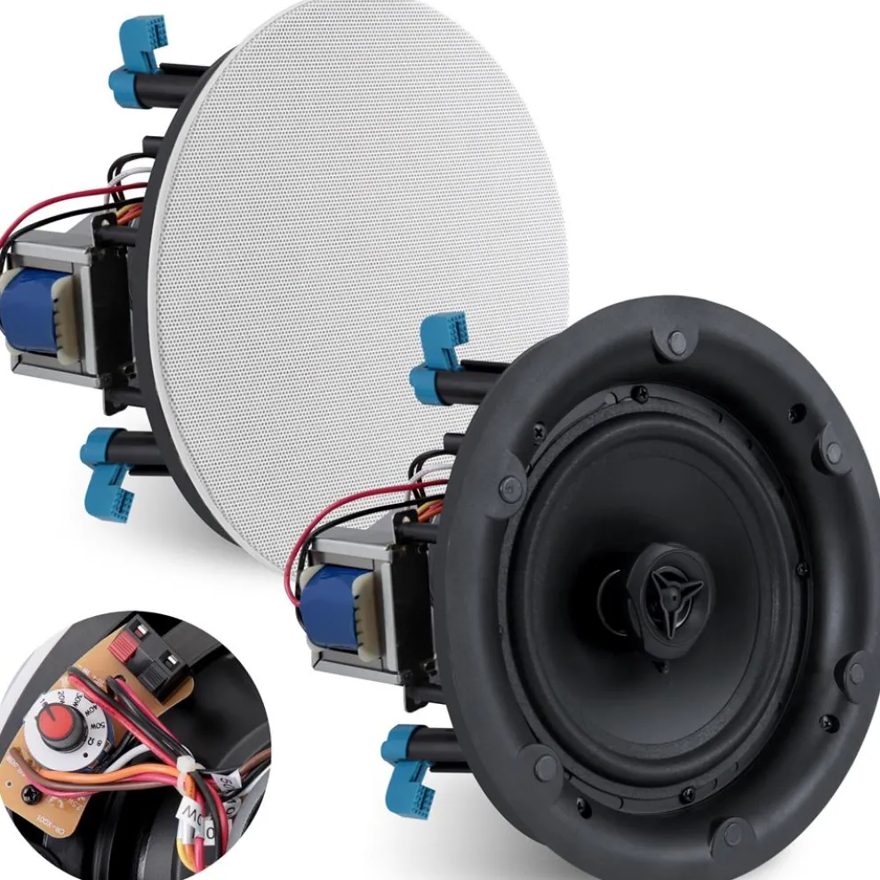 Ceiling Speaker 600W Stereo Sound 8" 2-Way White