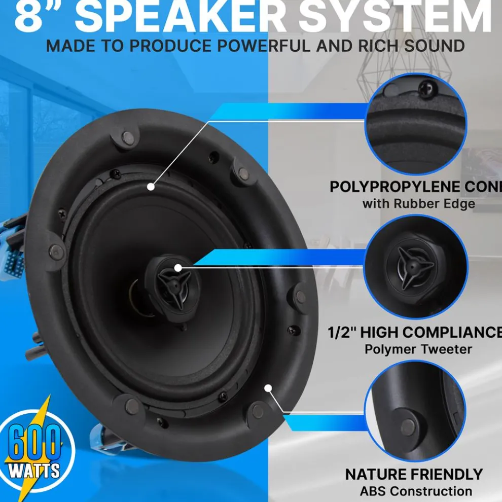 Ceiling Speaker 600W Stereo Sound 8