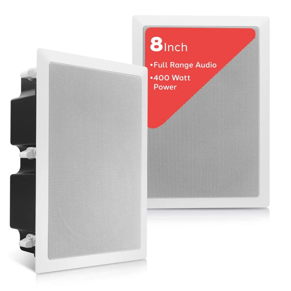 Ceiling Wall Speaker 400W Deep Bass 8" Woofer Flush Mount White