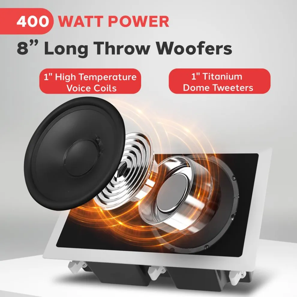 Ceiling Wall Speaker 400W Deep Bass 8