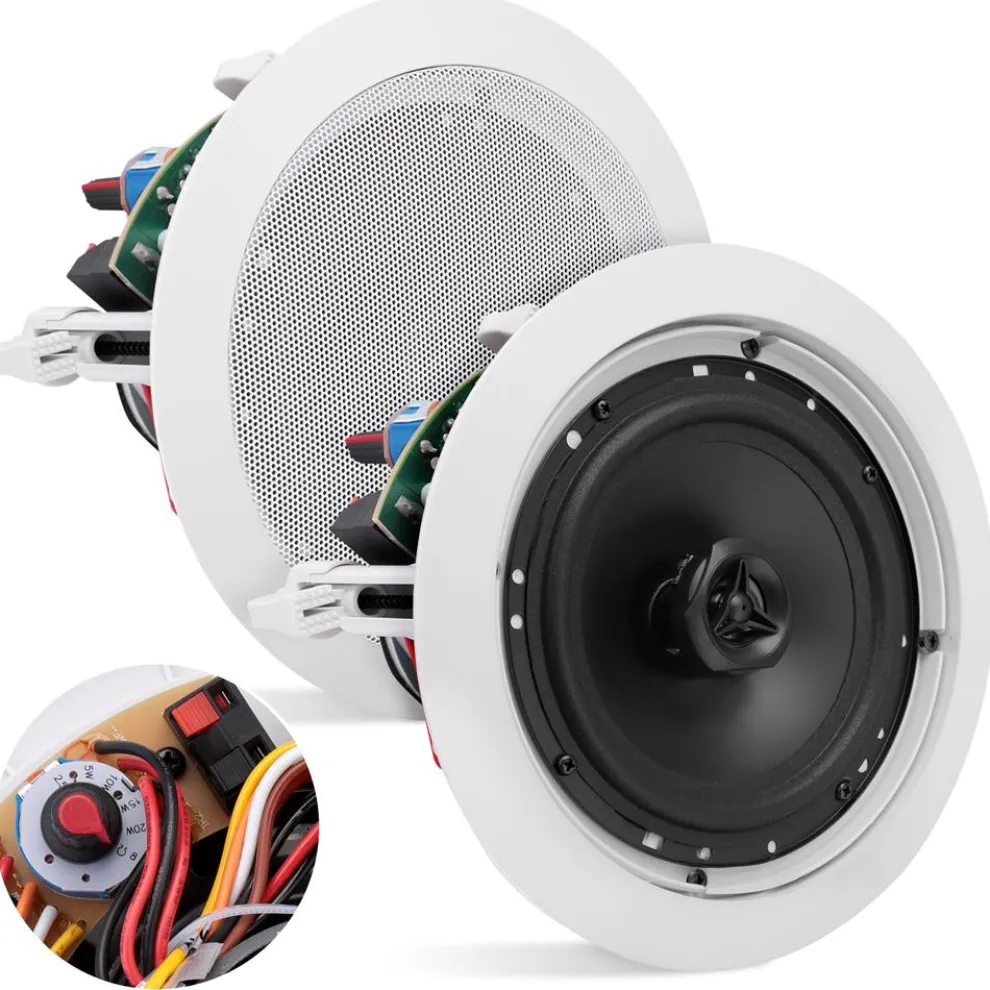 Ceiling/Wall Speaker 500W Flush Mount 2-Way Stereo White