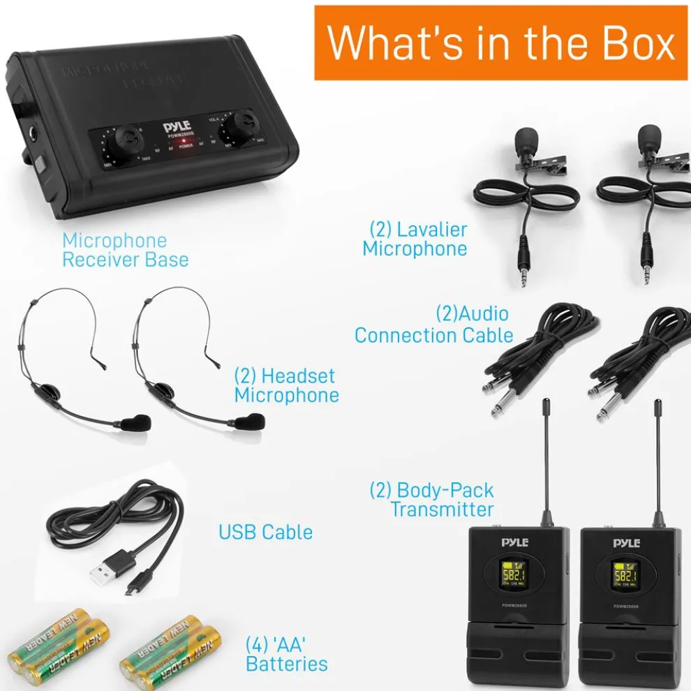 2-Ch. Desktop Wireless Microphone System