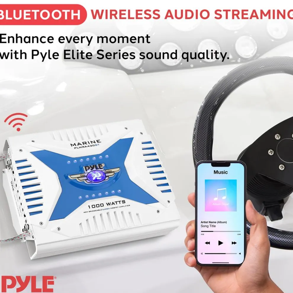 4-Ch. Elite Bluetooth Marine Amplifier