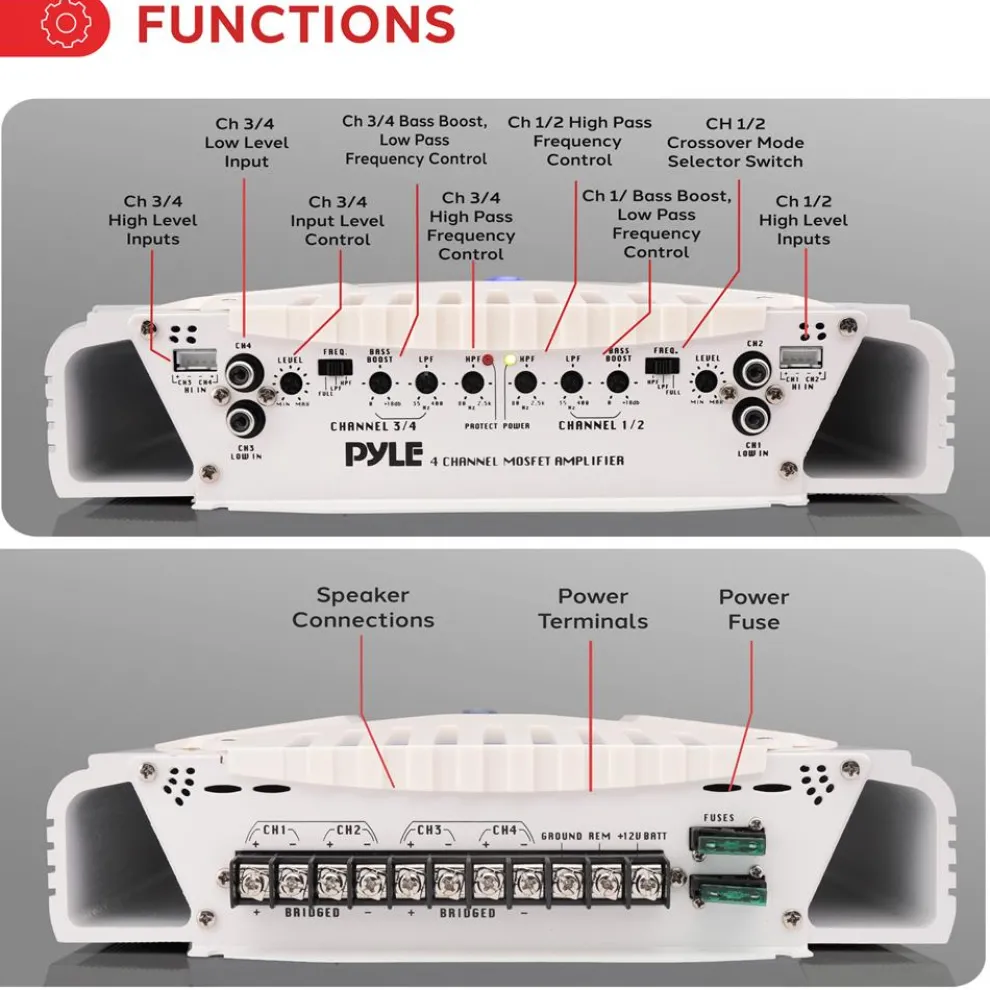 4-Ch. Elite Bluetooth Marine Amplifier