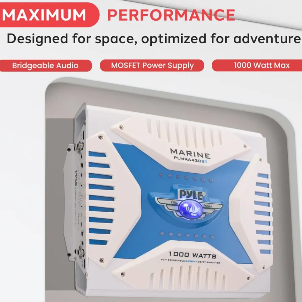 4-Ch. Elite Bluetooth Marine Amplifier