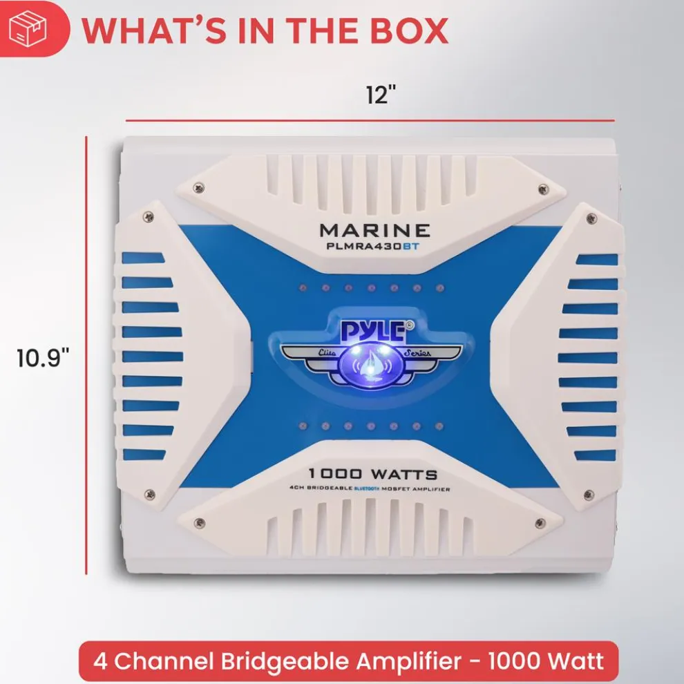 4-Ch. Elite Bluetooth Marine Amplifier