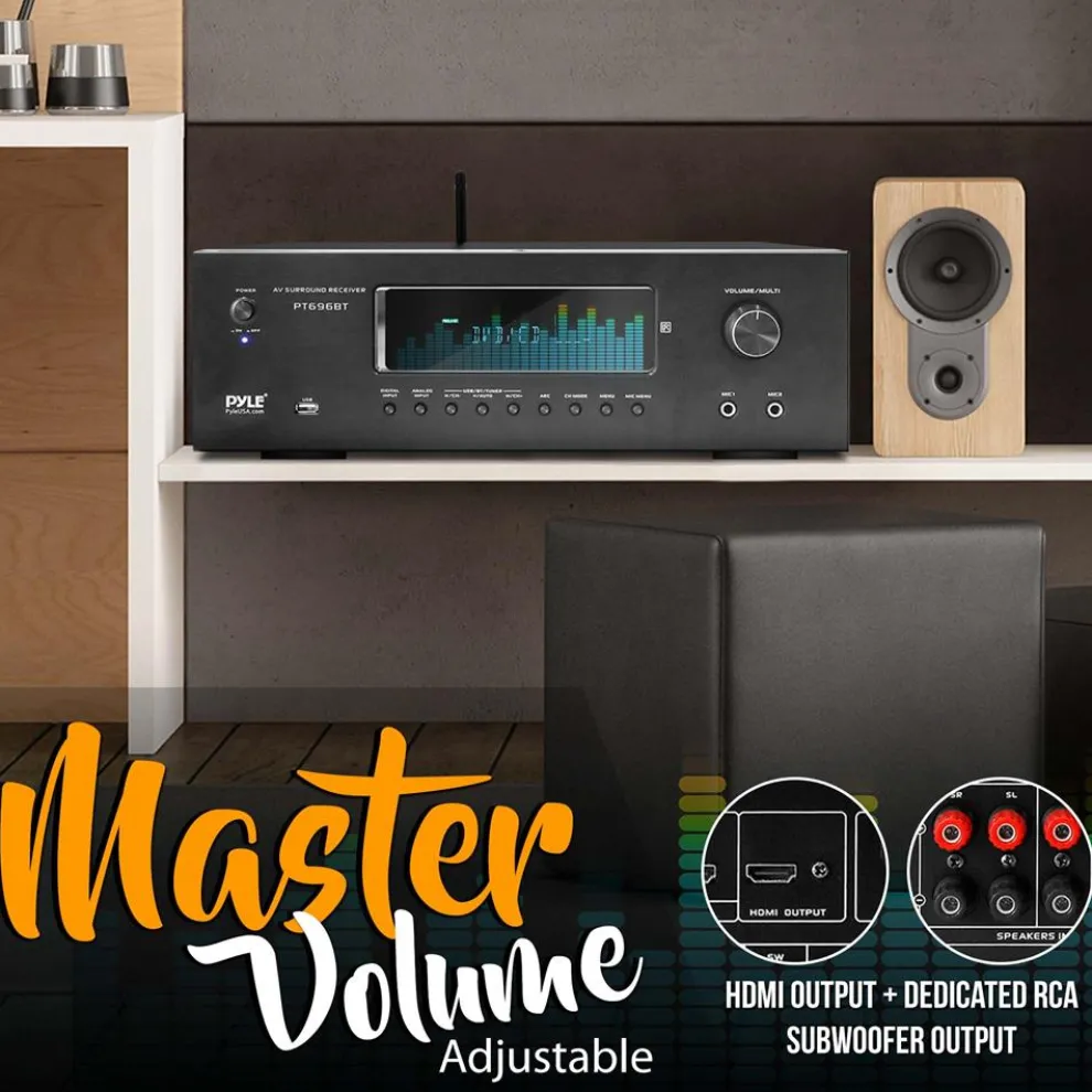 5.2-Ch Home Theater Receiver 1000W 4K Support Bluetooth Streaming