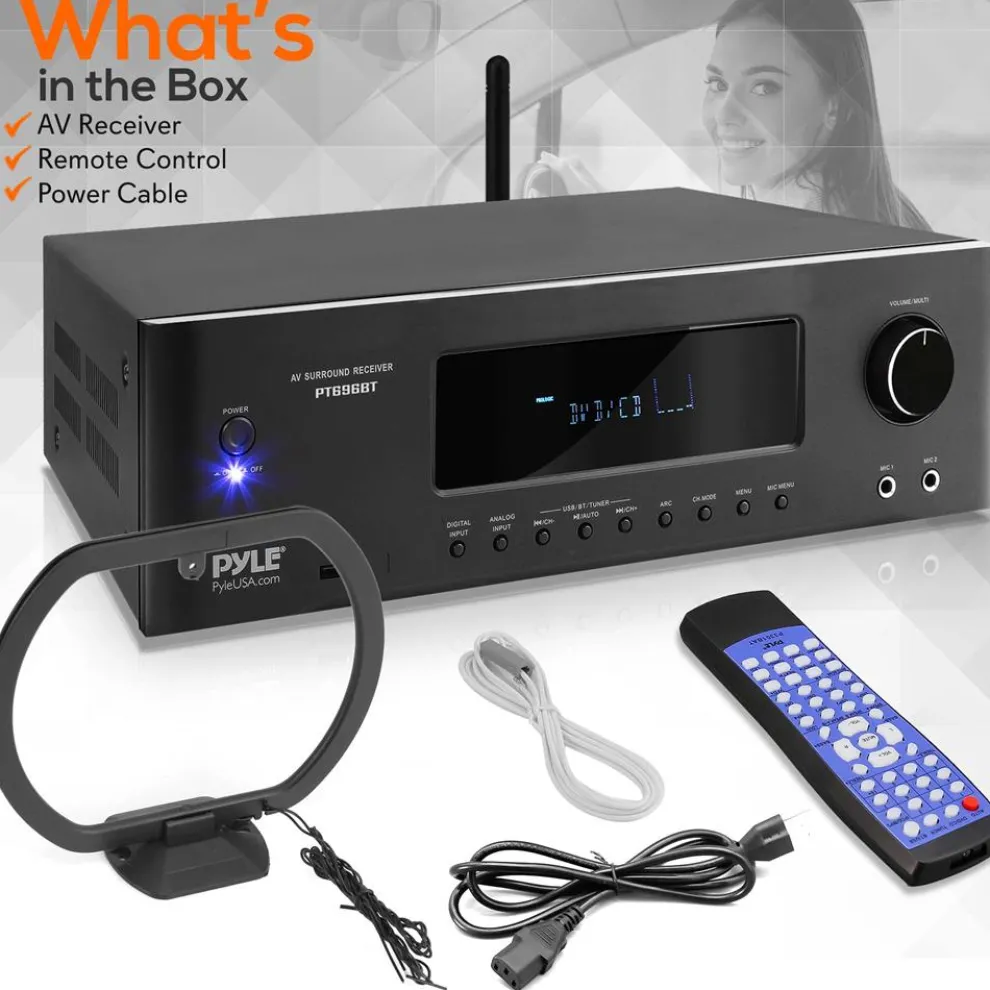 5.2-Ch Home Theater Receiver 1000W 4K Support Bluetooth Streaming