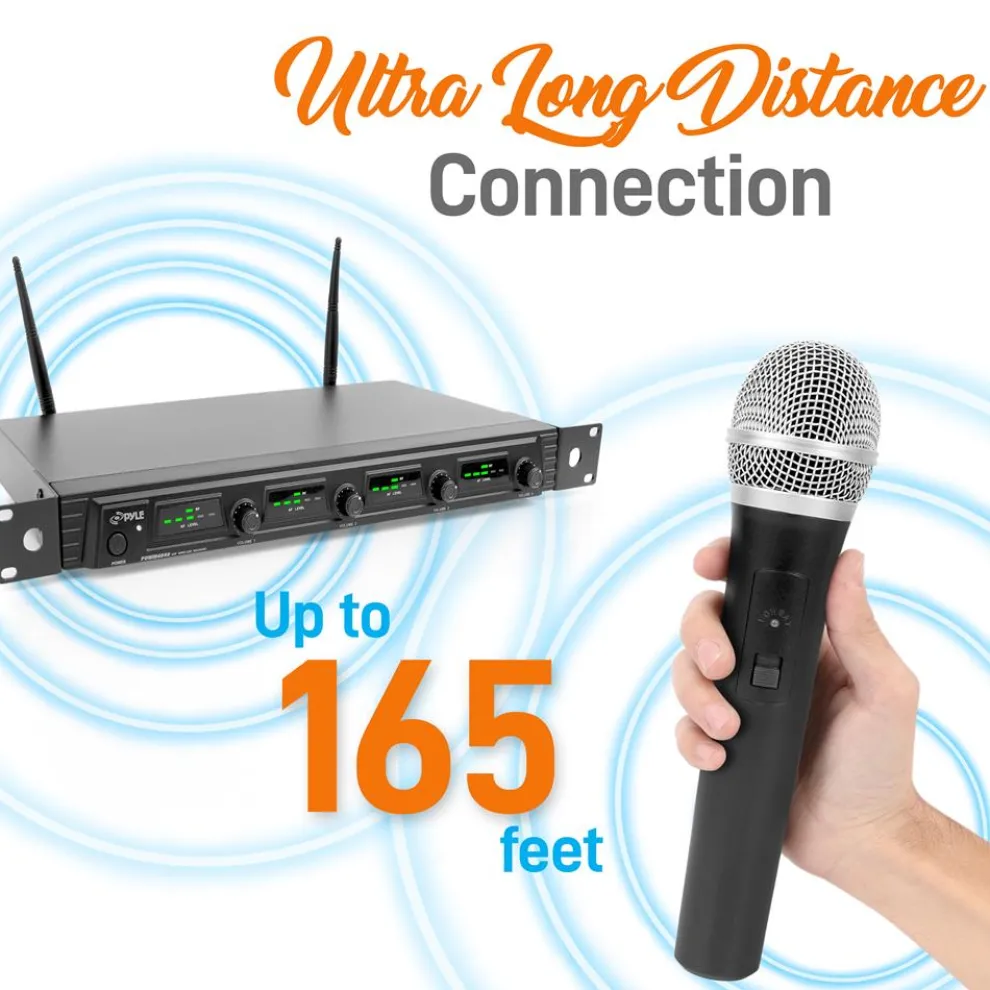 4-Ch. Uhf Wireless Microphone System Kit