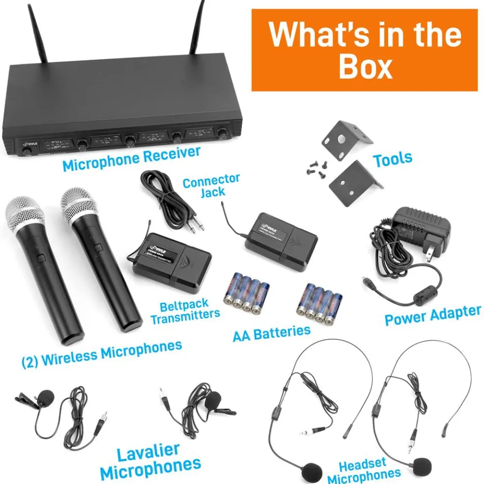 4-Ch. Uhf Wireless Microphone System Kit