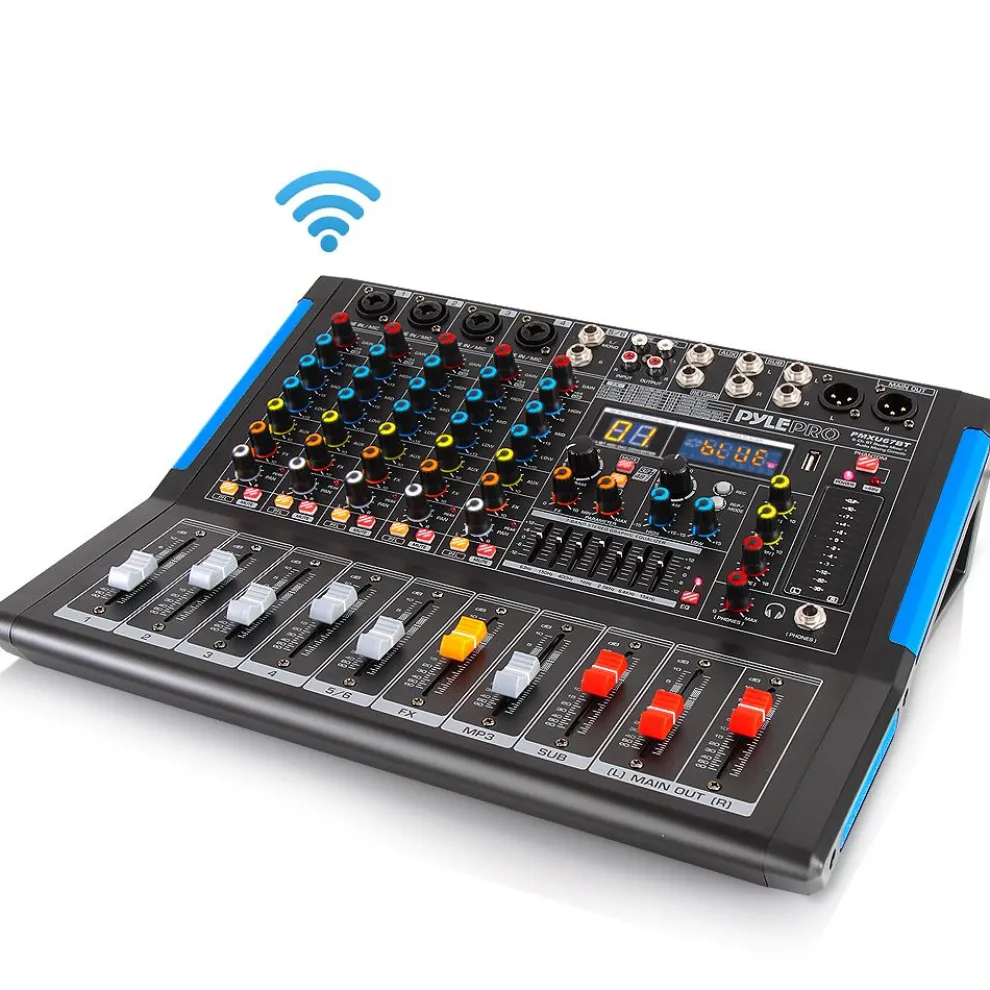 6-Channel Bluetooth Mixer - Pro Audio Control, 16 DSP Effects, USB Input