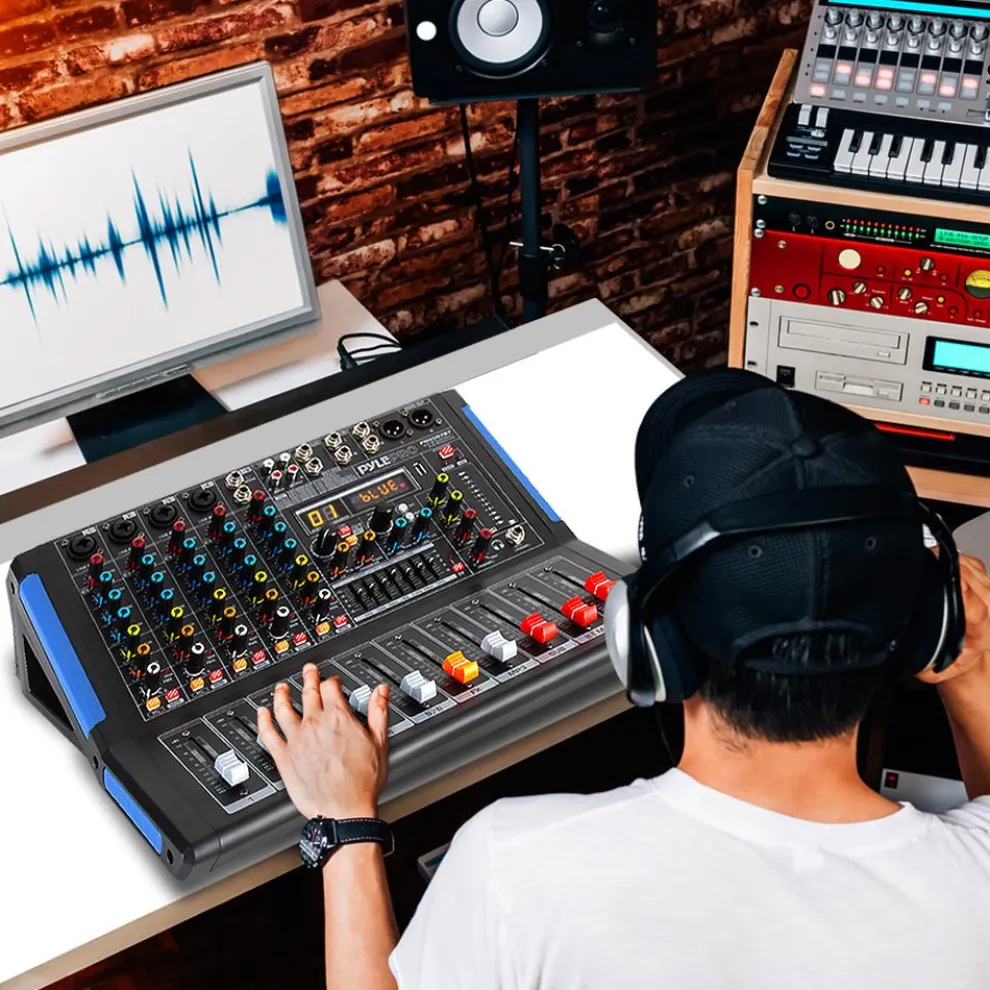 6-Channel Bluetooth Mixer - Pro Audio Control, 16 DSP Effects, USB Input