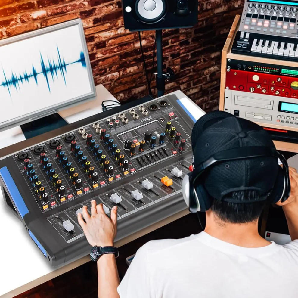 8-Channel Bluetooth DJ Mixer - Pro Sound, USB Recording, 7-Band EQ