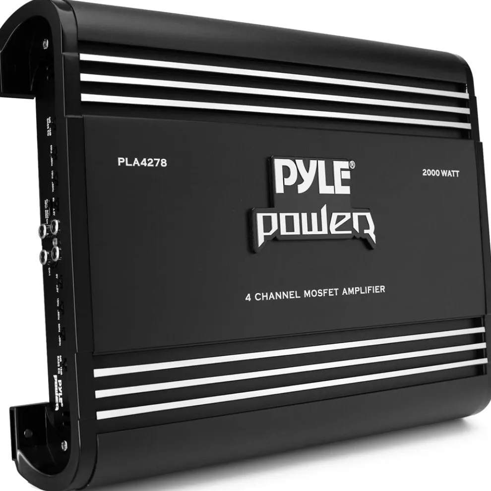 4-Channel Car Amplifier 2000W Power MOSFET Silver RCA Inputs