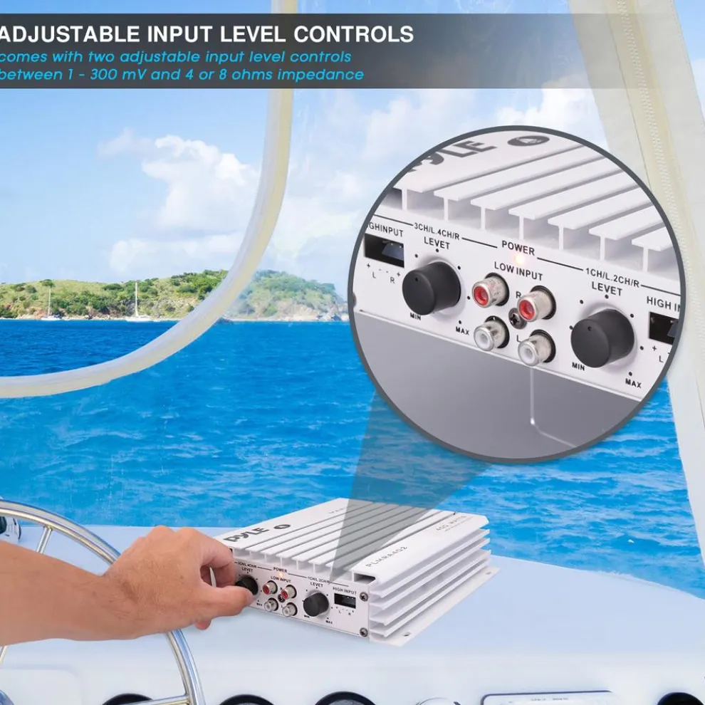 4-Channel Marine Amplifier 400W Waterproof Dual MOSFET Power Supply