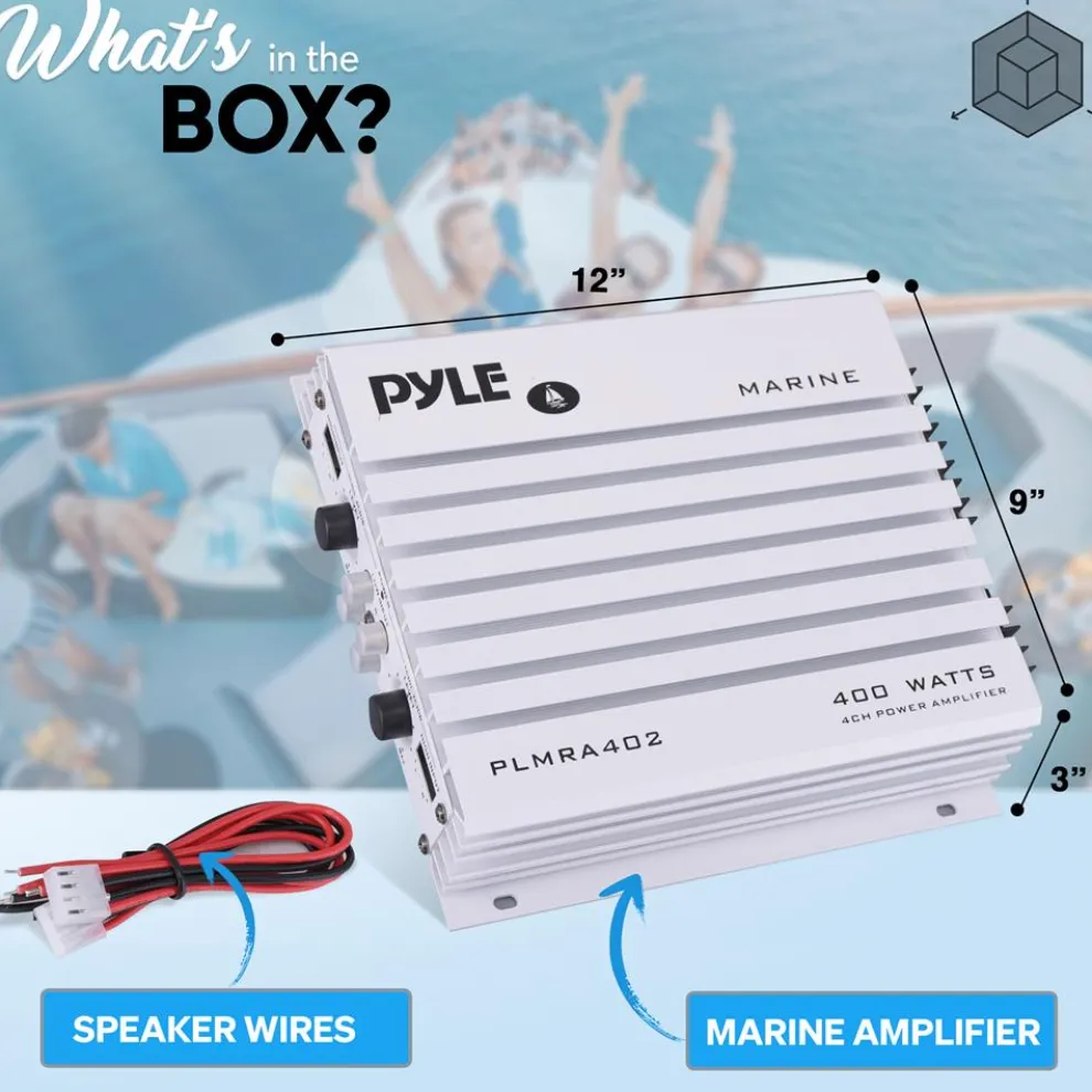 4-Channel Marine Amplifier 400W Waterproof Dual MOSFET Power Supply