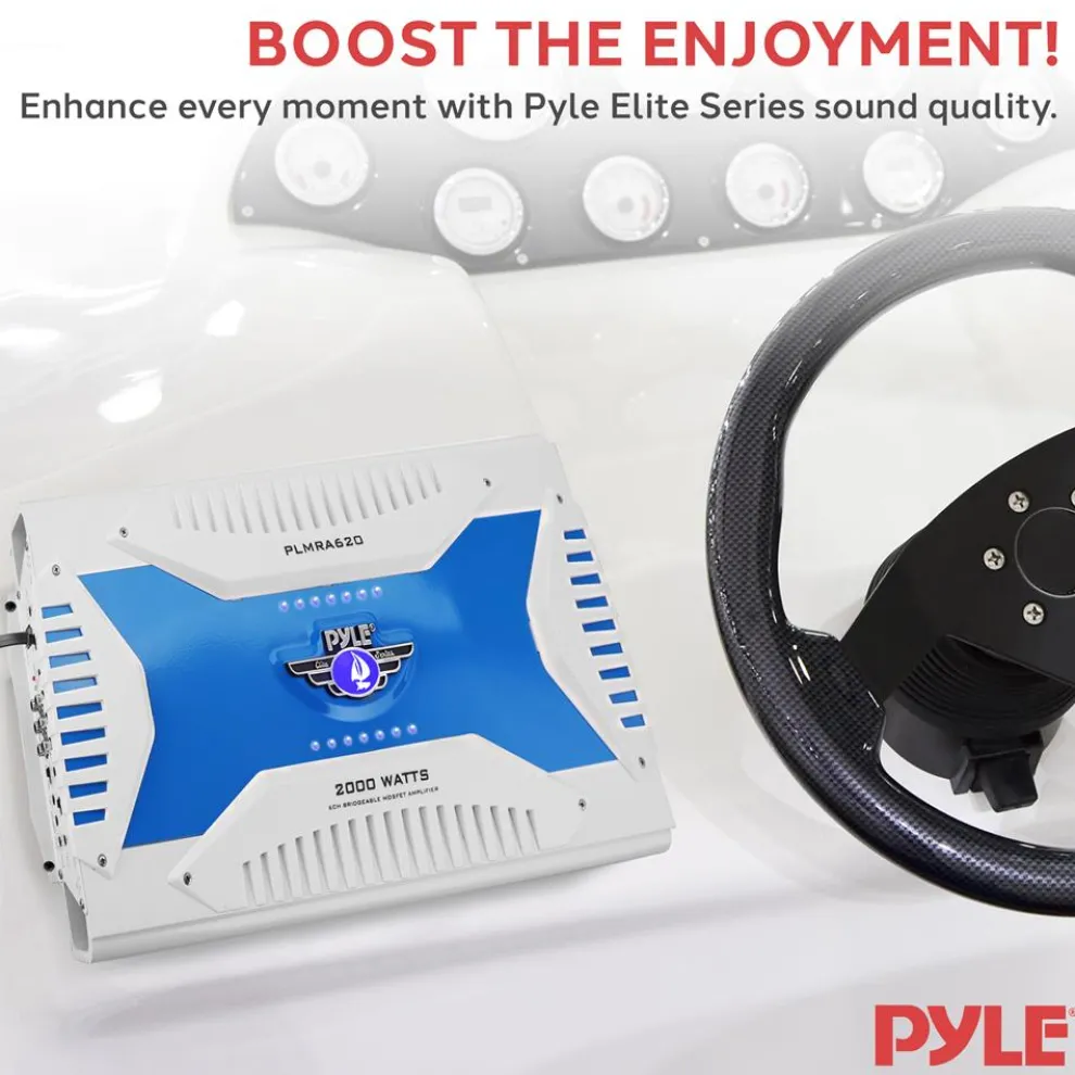 6-Channel Marine Amplifier, Waterproof, 2000W, MOSFET Power Supply