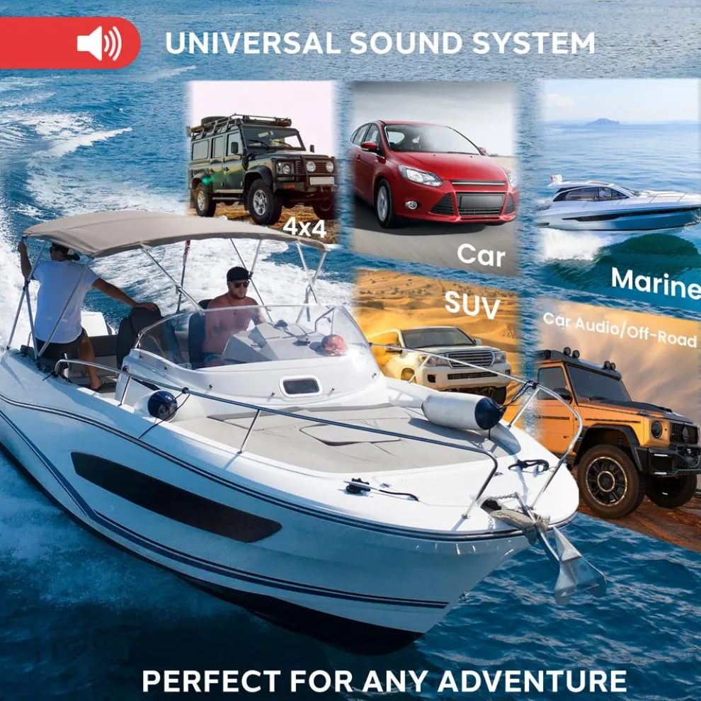 2-Channel Marine Amplifier 400W Waterproof Dual MOSFET Power Supply