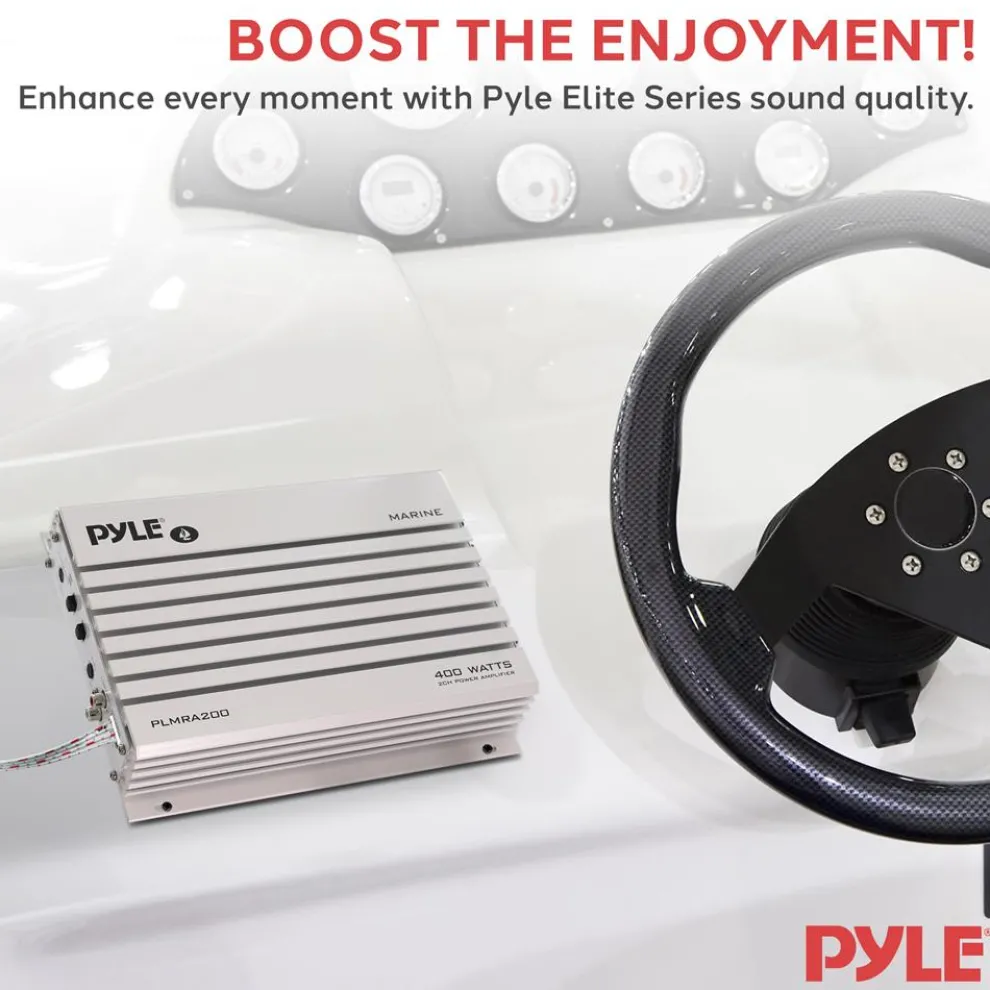 2-Channel Marine Amplifier 400W Waterproof Dual MOSFET Power Supply