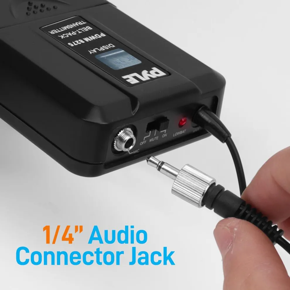 8-Channel UHF Wireless Mic System, 164 ft Range, LCD Display, Rack Mountable