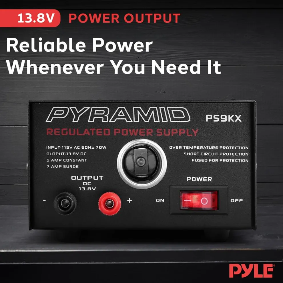 Compact Bench Power Supply 5A Linear Regulated 13.8V DC 115V AC