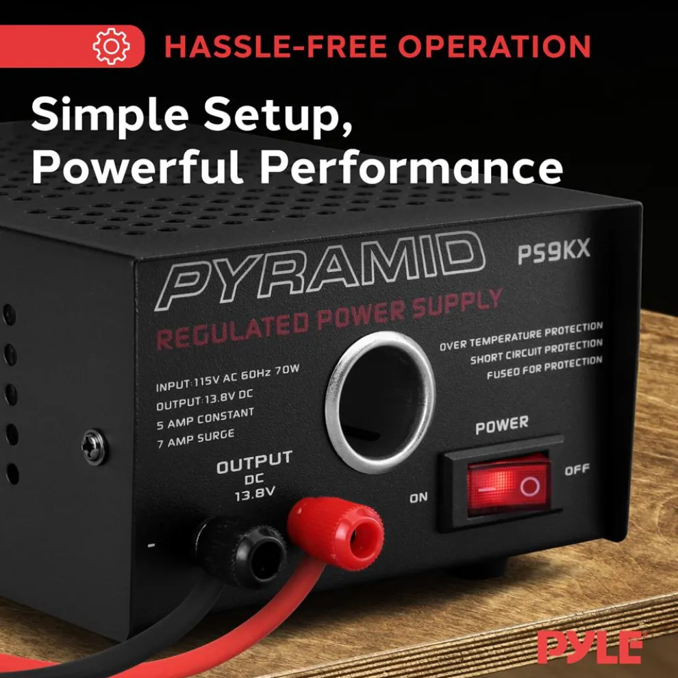 Compact Bench Power Supply 5A Linear Regulated 13.8V DC 115V AC