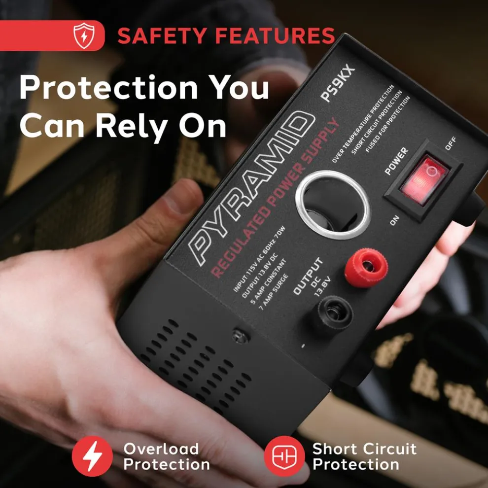 Compact Bench Power Supply 5A Linear Regulated 13.8V DC 115V AC